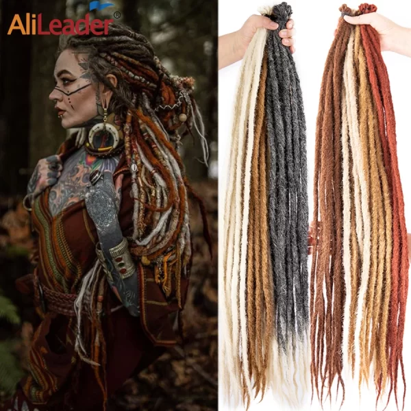 5 Strands Reggae Synthetic 20 36inch Handmade Dreadlocks Hair Extensions Faux Locks Crochet Hair Braid Hairpiece For Women/Men - Image 2