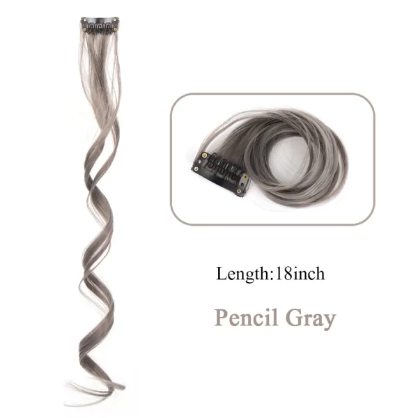 HUAYA Synthetic Long Curly Women Heat Resistant Clip In Hair Extension Hairpiece Gold Grey Purple Pink Red Colorful Extension - Image 22