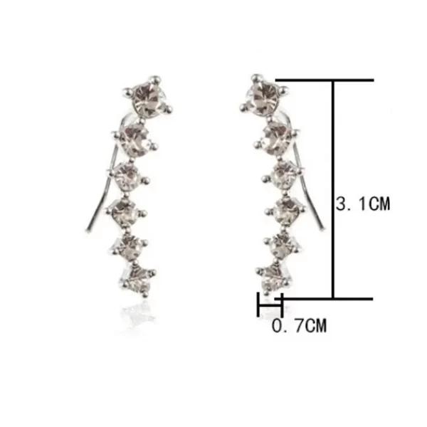 1pc Fashion Personality Gold Color 6pcs Rhinestone Ear Clip Earrings for Women Student Girl,Suitable Daily Party Wear Give Gift - Image 4