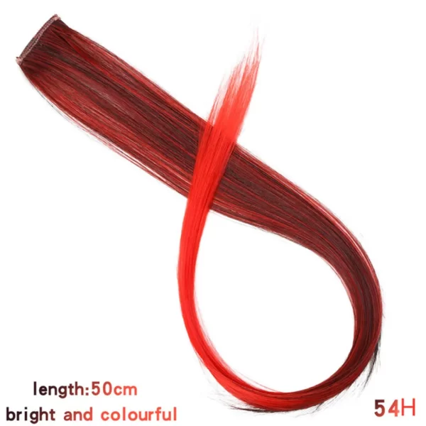 HUAYA Synthetic Long Curly Women Heat Resistant Clip In Hair Extension Hairpiece Gold Grey Purple Pink Red Colorful Extension - Image 31