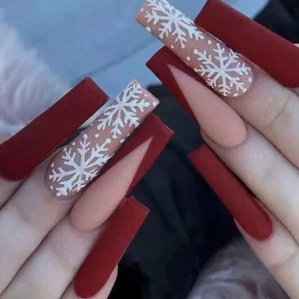 24Pcs/Set Super Long Square French Ballet Geometry AB Diamond Bow Decoration Full Coverage Wearable Fake Nail Press on Nail Art - Image 9