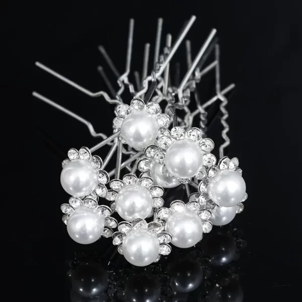 20pcs Pearl Rhinestone Wedding Hair Bridal Accessories Women Pearl Rhinestone U-shaped Pin Metal Barrette Clip Ornaments Jewelry - Image 12