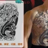 Full Back Chest Herbal Juice Ink Semi-permanent Tattoo Stickers 7-15 Days Long Lasting Temporary Fake Tattoo Totem Men Adult - Image 32