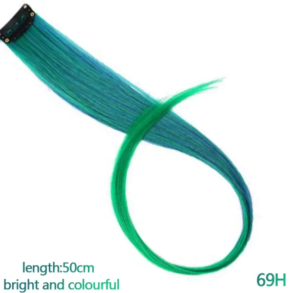 Synthetic 18" Feathers Hair Clip in One Piece Hair Extension DIY Colorful Hairpiece For Fashion Beautiful Girls - Image 41
