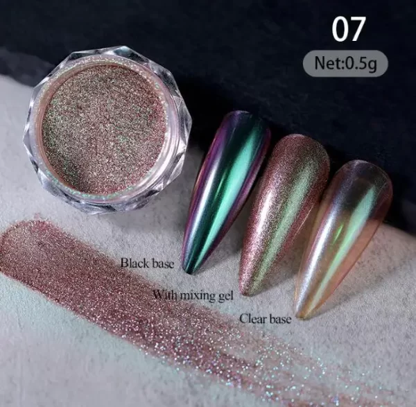 1jar Gradient Chrome Nail Powder Optical Neon Mirror Powder Metallic Mirror Effect Chameleon Pigment Glitter For DIY Manicure - Image 20