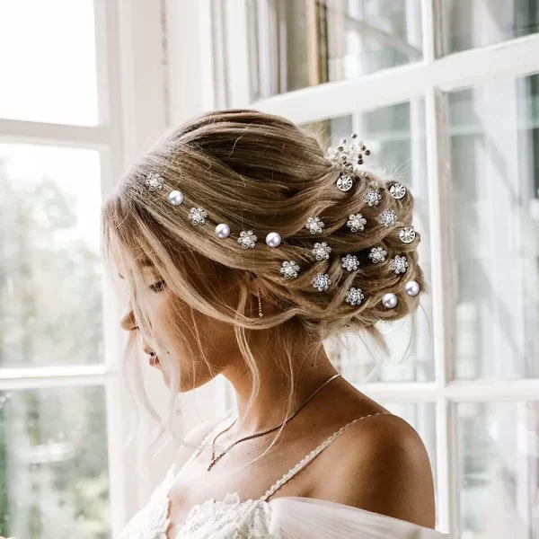 20pcs Pearl Rhinestone Wedding Hair Bridal Accessories Women Pearl Rhinestone U-shaped Pin Metal Barrette Clip Ornaments Jewelry - Image 3