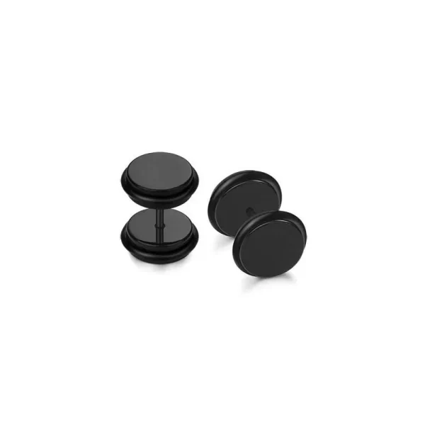 19 Pairs Stainless Steel Men Earrings Studs Ear Piercing Plugs Tunnel Screw Fake Gauges Earrings Flat Back Stud Earring Set - Image 11