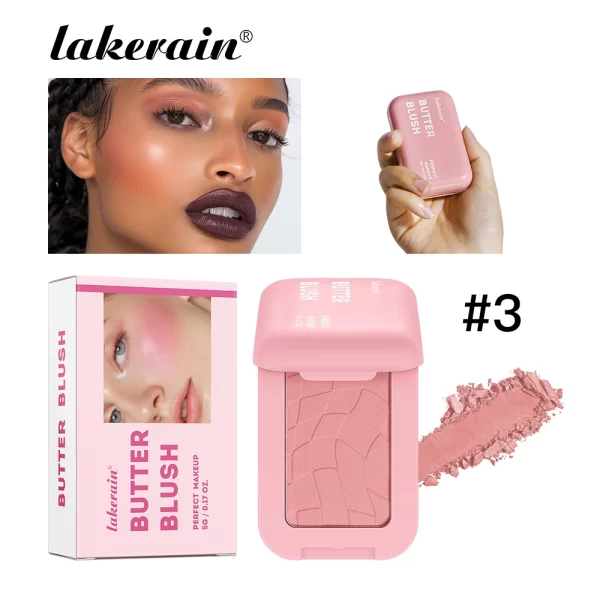 Butter Blush Single Color Matte Natural Cheek Tint Waterproof Face Contouring Cosmetics Blush Powder Face Soft Female Makeup - Image 10