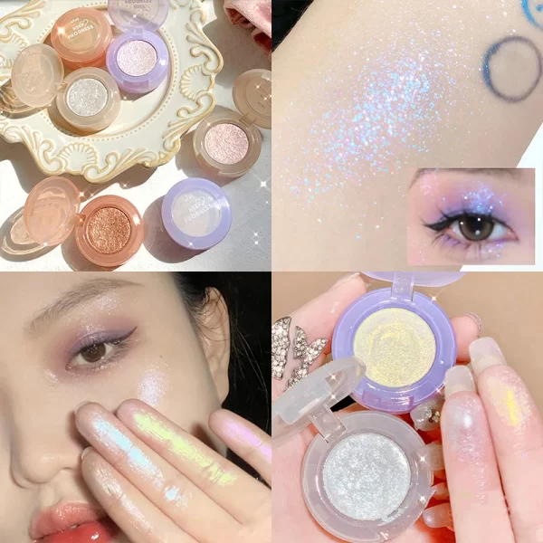 Diamond Highlighter Palette Gorgeous Glitter Eyeshadow Glossy Shiny Silkworm Shadow Shimmer Cowherd Weaver Girl Eyes Makeup - Image 2