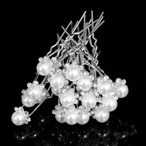 20pcs Pearl Rhinestone Wedding Hair Bridal Accessories Women Pearl Rhinestone U-shaped Pin Metal Barrette Clip Ornaments Jewelry - Image 9