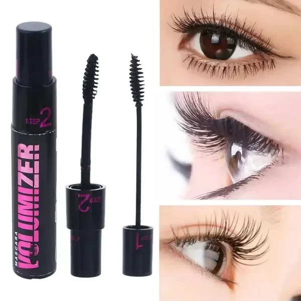 2 In1 Double Purpose Mascara Waterproof Sweatproof Curling Brushes Makeup Eye Fiber Mascara Eyelash Eyelashes Black Make Up - Image 3