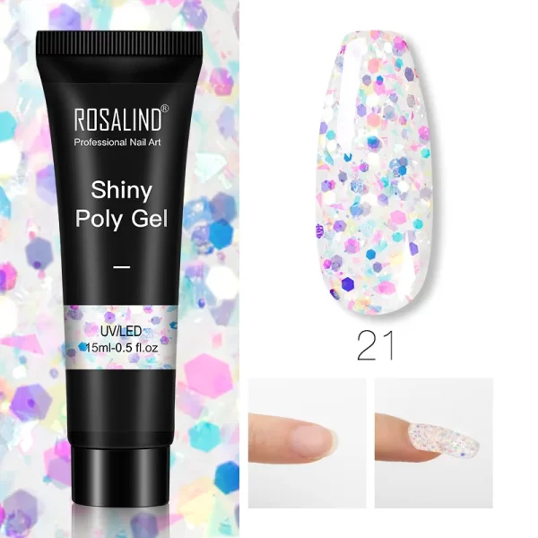 ROSALIND Multicolor Poly Nail Polish Gel Acrylic Extension Gule Profession Semi Permanent Resin Art Crystal Nail Glue 15ML/30ML - Image 13