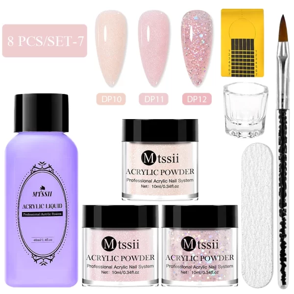 Nail Crystal Powder Kit Acrylic Liquid With Brush Pink White Acrylics For Nails Extension Carving Professional nail equipment - Image 25