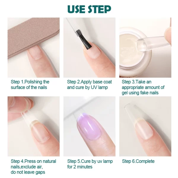 Nailpop Solid Nail Patch Gel Easy Stick Gummy Adhesive Bond UV Glue For American Pose Capsule Tips Strong Adehesion 10ml - Image 6