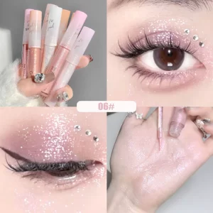 Sparkling Liquid Eye Shadow Lying Silkworm Highlighter Waterproof Pearl Sequins High-gloss Brightening Glitter Eyeshadow Stick