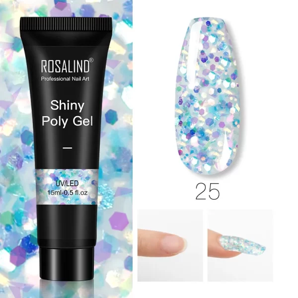 ROSALIND Multicolor Poly Nail Polish Gel Acrylic Extension Gule Profession Semi Permanent Resin Art Crystal Nail Glue 15ML/30ML - Image 17