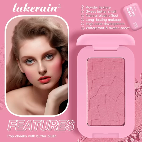 Butter Blush Single Color Matte Natural Cheek Tint Waterproof Face Contouring Cosmetics Blush Powder Face Soft Female Makeup - Image 3
