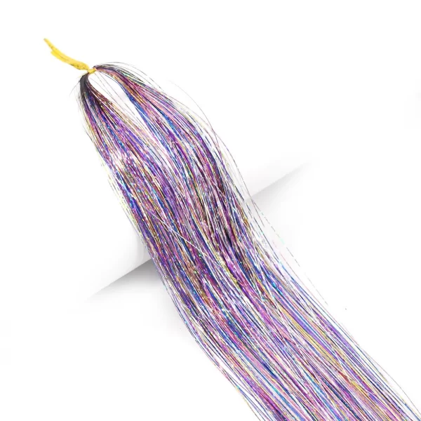 Colourful Shiny Threads Glitter Hair Tinsel Kit Gold Silk HairGlitter String Extensions Accessories For Women Headdress - Image 7