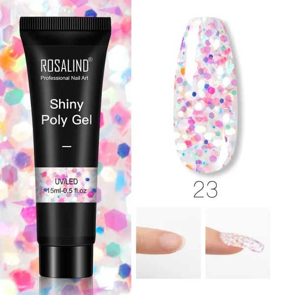 ROSALIND Multicolor Poly Nail Polish Gel Acrylic Extension Gule Profession Semi Permanent Resin Art Crystal Nail Glue 15ML/30ML - Image 11