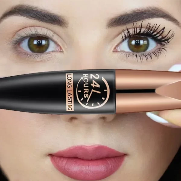 5D Waterproof Mascara Lengthens Eyelashes Extension Black Silk Fiber Mascara Female Makeup Cosmetic Waterproof Mascara - Image 2