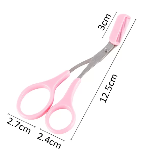 Stainless Steel Facial Hair Removal Shaver Cutter Eyebrow Trimmer Scissors Color Titanium With Comb Removable Makeup Accessories - Image 6