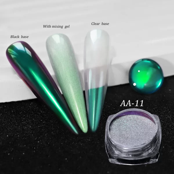 1jar Gradient Chrome Nail Powder Optical Neon Mirror Powder Metallic Mirror Effect Chameleon Pigment Glitter For DIY Manicure - Image 50