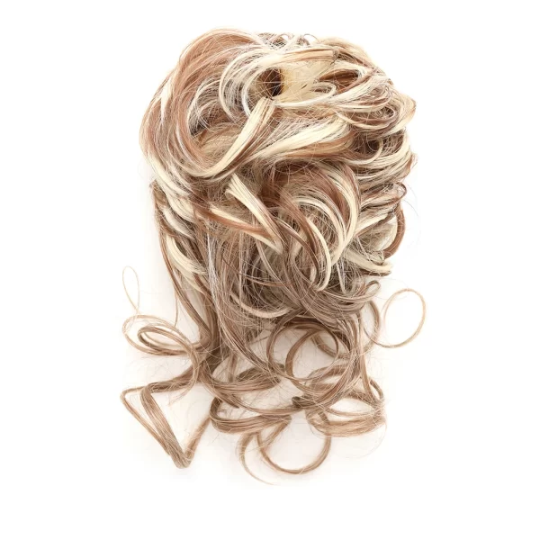 Messy Bun Synthetic Hair Piece Claw Clip Curly Wavy Hair Bun Tousled Updo Scrunchie Long Beard Chignon Ponytail for Daily Wear - Image 7