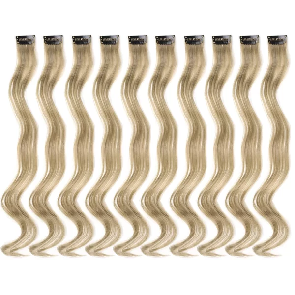 Clip in Hair Extensions,10Pcs/Pack Colored Curly Wave Hair Extensions Party Highlights Long Curly Synthetic Hairpieces for Women - Image 9