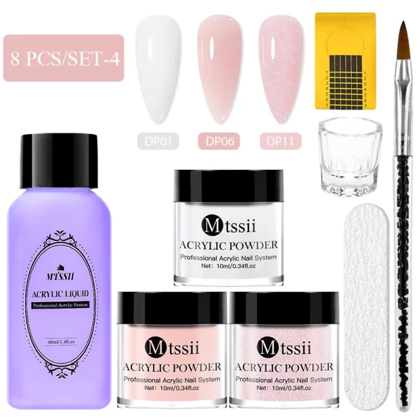 Nail Crystal Powder Kit Acrylic Liquid With Brush Pink White Acrylics For Nails Extension Carving Professional nail equipment - Image 19