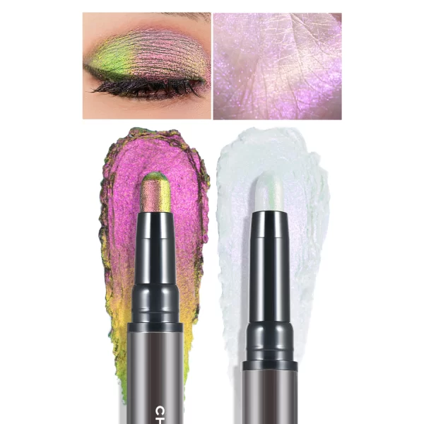 CHARMACY 2 In 1 Multichrome Eyeshadow Sticks High Pigmented Glitter Eyeshadow Waterproof Eye Shadow Pen Metallic Makeup 6 Color - Image 13