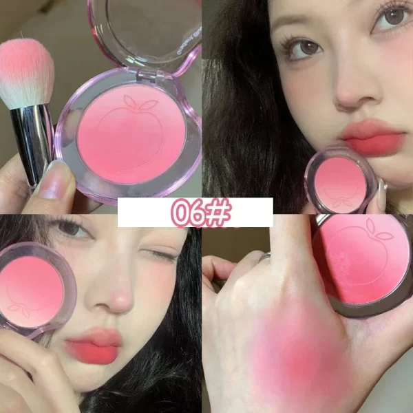 Peach Pink Blusher Matte Purple Cheek Tint Blush Makeup Lasting Brighten Facial Silky Smoothness Rouge Powder Palette Cosmetics - Image 12