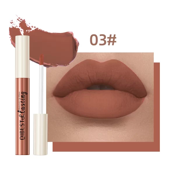 QIBEST 24 Colors Lip Gloss Sexy Red Waterproof  Nude Liquid Lipstick Non-Stick Long Lasting Black White Lipgloss Tint Cosmetics - Image 10
