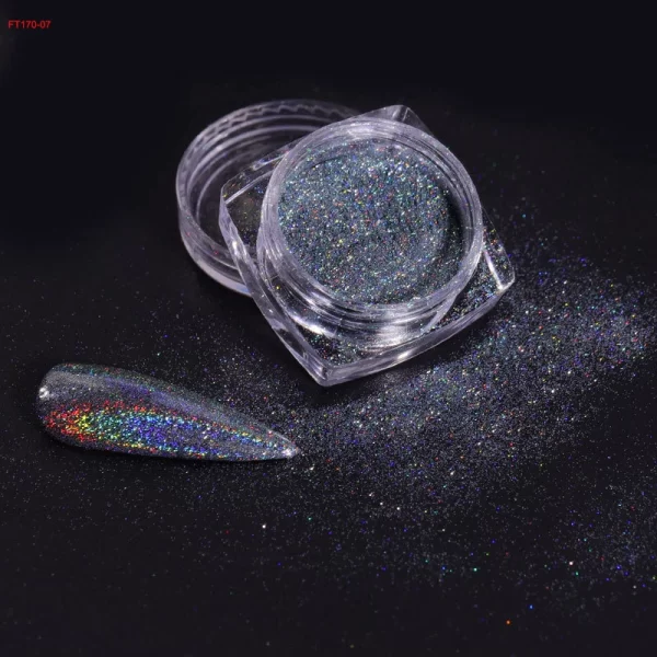 12Jars/set Holographic Glitter Nail Fine Powder 0.05mm Super Shinying Unicorn Rainbow Laser Powder DIY Mirror Manicure Powder - Image 6