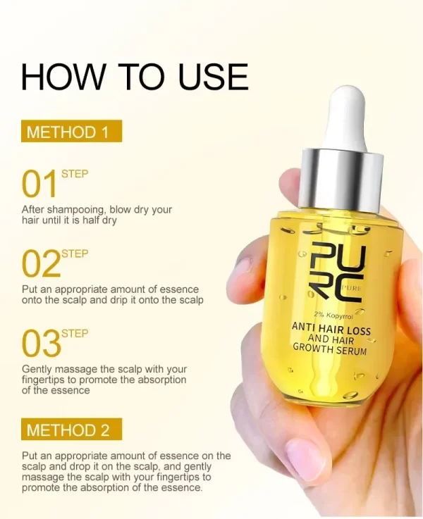 PURC Fast Hair Growth for Men Women Ginger Oil Care Anti Hair Loss Scalp Treatment Serum Beauty Health Products