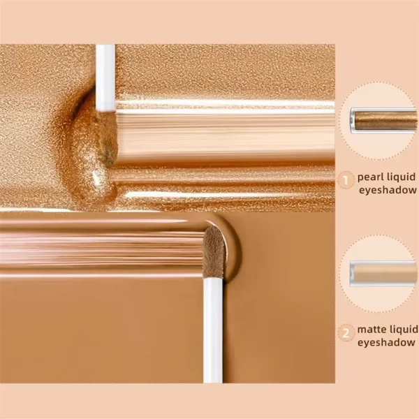 Double-head Matte Shimmer Liquid Eyeshadow Glitter Eye Makeup Pearlescent Lying Silkworm Shiny Natural Long-lasting Cosmetics - Image 4