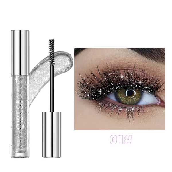 1 PC Diamond Mascara Shining Galaxy Sequins Sweat Proof Glitter Eyelashes Quick Dry Lasting Curling Thick Mascara Shimmer Makeup - Image 7