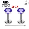 2/10PCS G23 Titanium Piercing Jewelry Ear Cartilage Tragus Heart Flat Back Stud Earrings 16G CZ Internal Thread Labret Lip Ring - Image 19