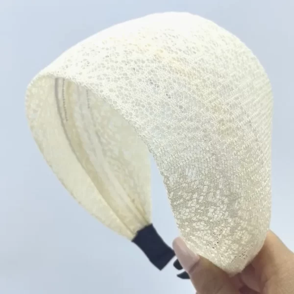Fashionable Wide Lace Headband Anti-Slip Design Stylish Wide Embroidered Border  Women's Knitted Hair Accessories Elegant Style - Image 11