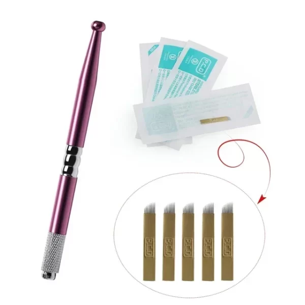 Manual Tattoo Pen Machine Permanent Makeup Eyebrow Hand Tool 3D Microblading Eyebrow Tattoo Tool Supply with 5p Tattoo Needle - Image 9