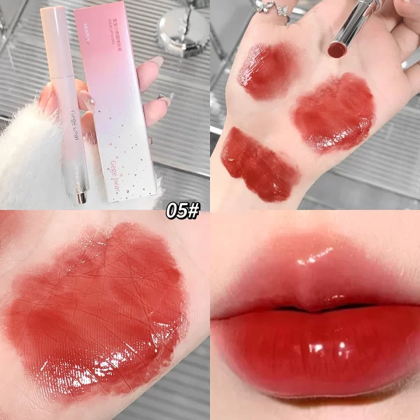 Jelly Solid Lip Gloss Cute Hydrating Mirror Red Brown Lipstick Clear Moisturizing Lips Tint Nature Nude Lip Makeup Cosmetics - Image 12