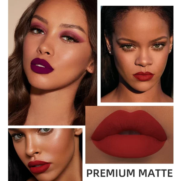 QIBEST 24 Colors Lip Gloss Sexy Red Waterproof  Nude Liquid Lipstick Non-Stick Long Lasting Black White Lipgloss Tint Cosmetics - Image 5