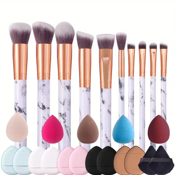 10PCS Professional Makeup Brushes Set Sponge Beauty Sponge for Women Cosmetic Brush Loose Powder Brush Blending Beauty Tools - Image 17
