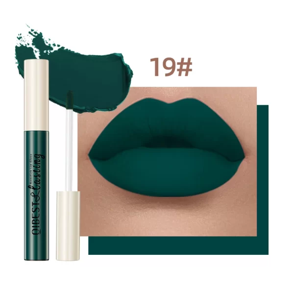 QIBEST 24 Colors Lip Gloss Sexy Red Waterproof  Nude Liquid Lipstick Non-Stick Long Lasting Black White Lipgloss Tint Cosmetics - Image 20