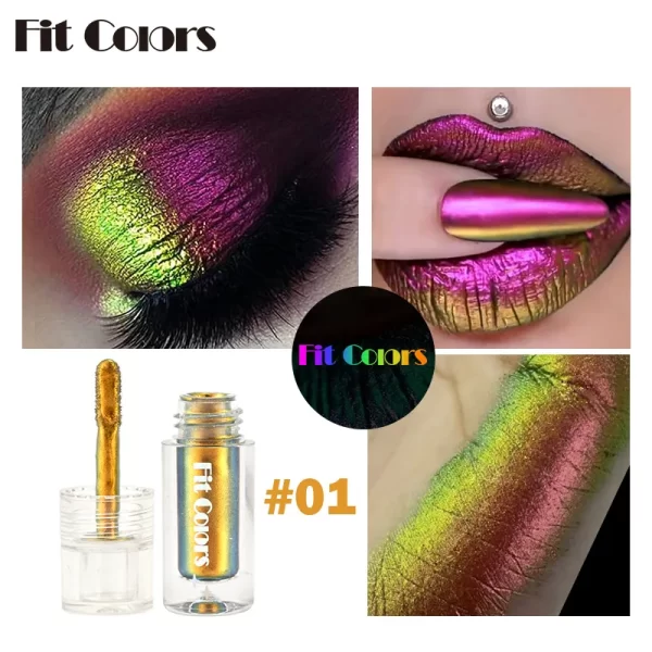 Aurora Metallic Eyeshadow Powder Pigment Aurora Multi Chrome Liquid Eye Shadow Stick High Light Chameleon Eyeshadow Makeup - Image 7