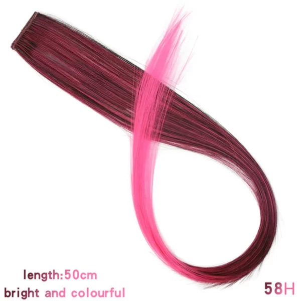 HUAYA Synthetic Long Curly Women Heat Resistant Clip In Hair Extension Hairpiece Gold Grey Purple Pink Red Colorful Extension - Image 43