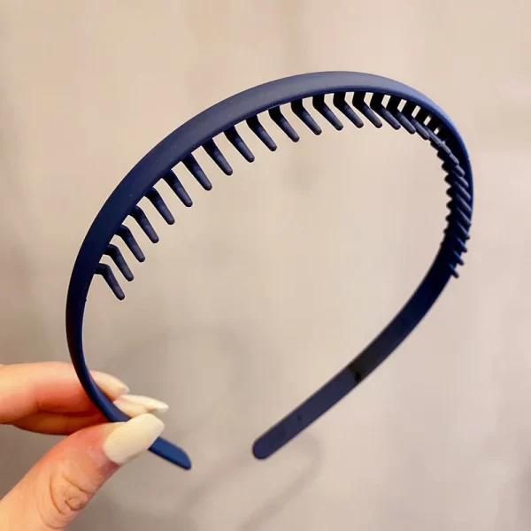 Elegant Solid Color Wave Hairbands For Women Trendy Toothed Non-slip Hair Combs Hair Accessories Girl Face Wash Sports Headbands - Image 26