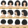 Short Curly Bob Wig Human Hair With Bangs Ready to Go Glueless Bouncy Curly Human Hair Wigs Machine Made Afro Wigs for Women - Image 3