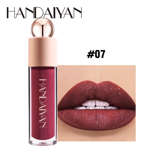 Handaiyan Matte glitter Waterproof Shimmer Lip Gloss Sexy Lipgloss Pigments Makeup Long Lasting Tinted Lip Glaze - Image 10