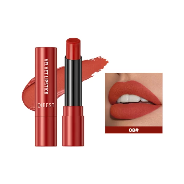 QIBEST Matte Lipstick Long Lasting Velvet Mist Lip Stain Non-Stick Cup Classic Highly Pigmented Sexy Red Lipstick New Makeup - Image 8