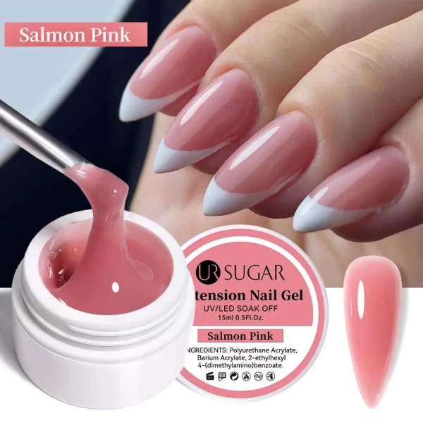 UR SUGAR 15ml White Extension Gel Nail Polish Acrylic Construct Hard Gel Semi Permanent Varnish Nude Pink Gel Polish UV Manicure